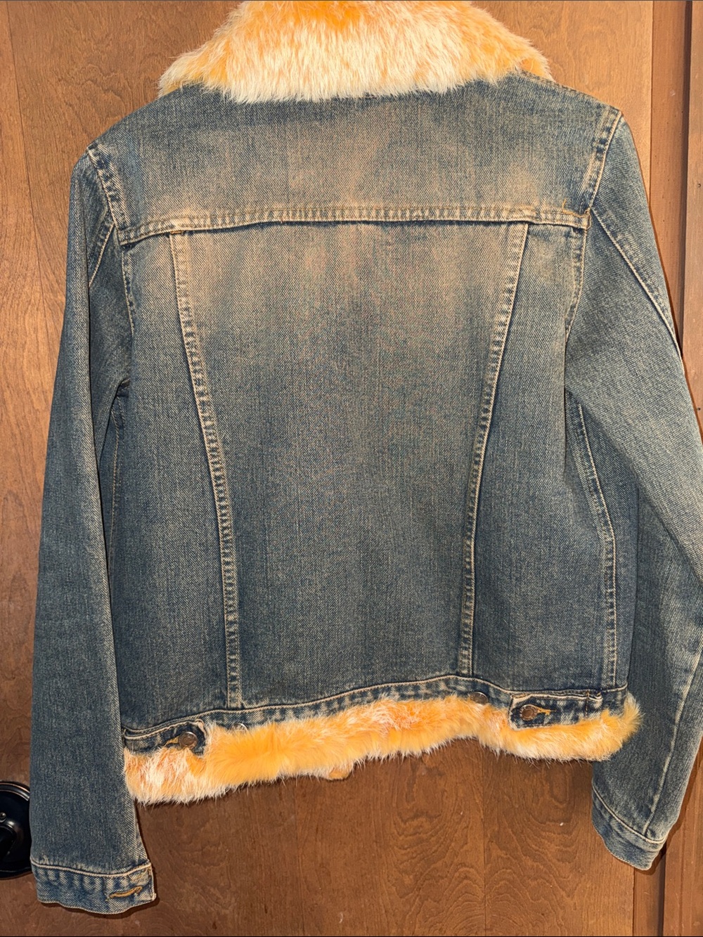 Vintage Denim + Real Fur Statement Jacket - Picture 3 of 3